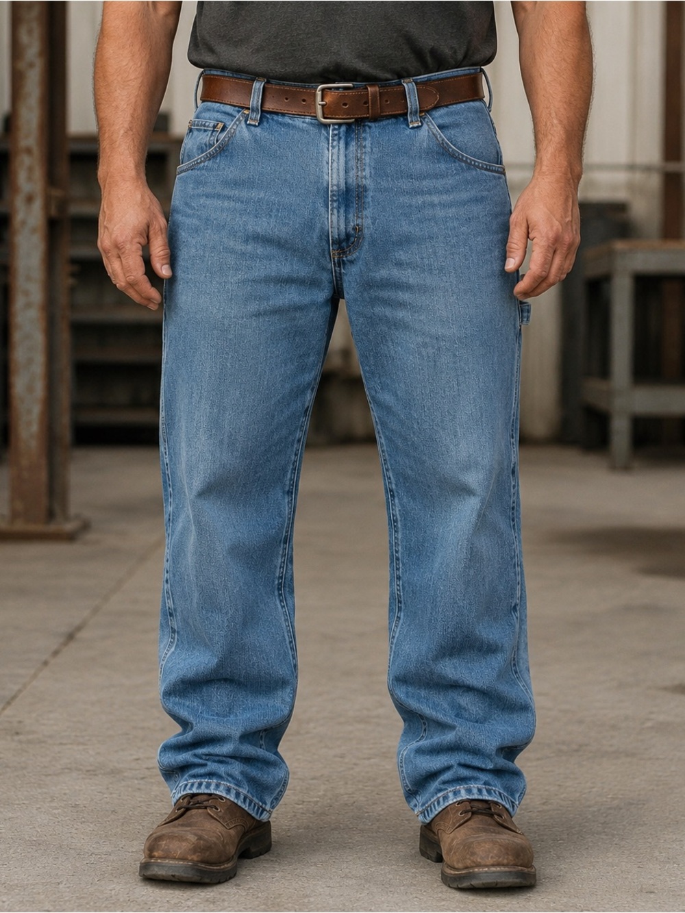 Carhartt Holter Jean Mens 44x30 Relaxed Fit Blue Denim Carpenter Workwear 103327
